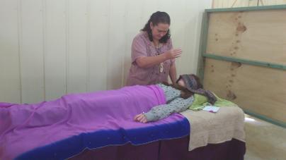 Checking chakras at the Kingaroy Expo